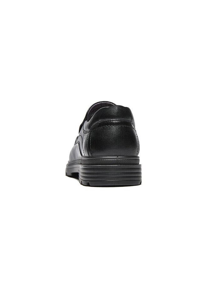 Connell Connei Men's Business Casual Shoes Slip-on Flat Heel Business Leather Shoes Lightweight Casual Leather Shoes Men Black Size 42 - Image 4