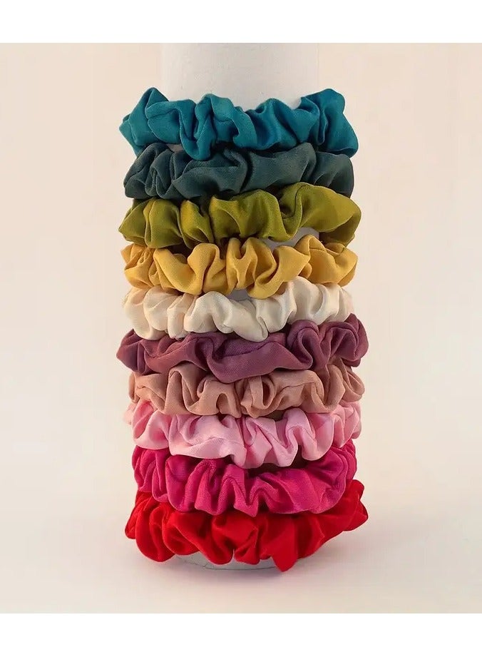 Ucanbe 10pcs Chic Pleated Hair Ties - Soft Elastic Hair Loops for Stylish Updos, Trendy Hair Styling Accessories for Women, Daily Wear, Hair Management and Organization - Image 1