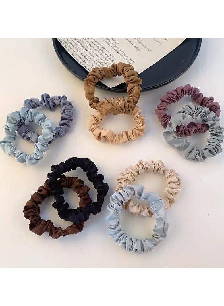 Ucanbe 10pcs Chic Pleated Hair Ties - Soft Elastic Hair Loops for Stylish Updos, Trendy Hair Styling Accessories for Women, Daily Wear, Hair Management and Organization - Image 3