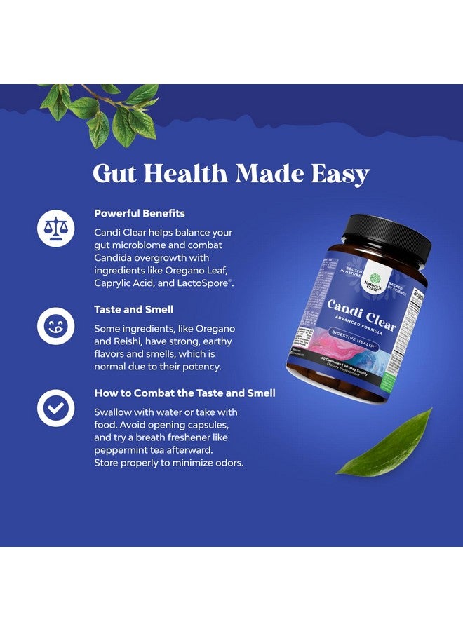 Natures Craft تنظيف الجسم كندي كلير من ناتشرز كرافت للنساء - تنظيف الأمعاء المضاد للنمو الزائد للنساء مع حمض الكابريليك والجوز الأسود والأفسنتين والأوريجانو - تنظيف كامل للجسم مع البروبيوتيك والبريبيوتيك - Image 3