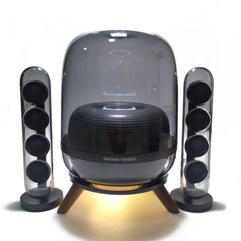 LeongLzt حامل مكبر الصوت LeongLzt Aura Studio 2 و 3 و 4، حامل مكبر صوت متميز لمكبرات صوت Harman Kardon SoundSticks 4 – مزود بإضاءة LED - Image 5