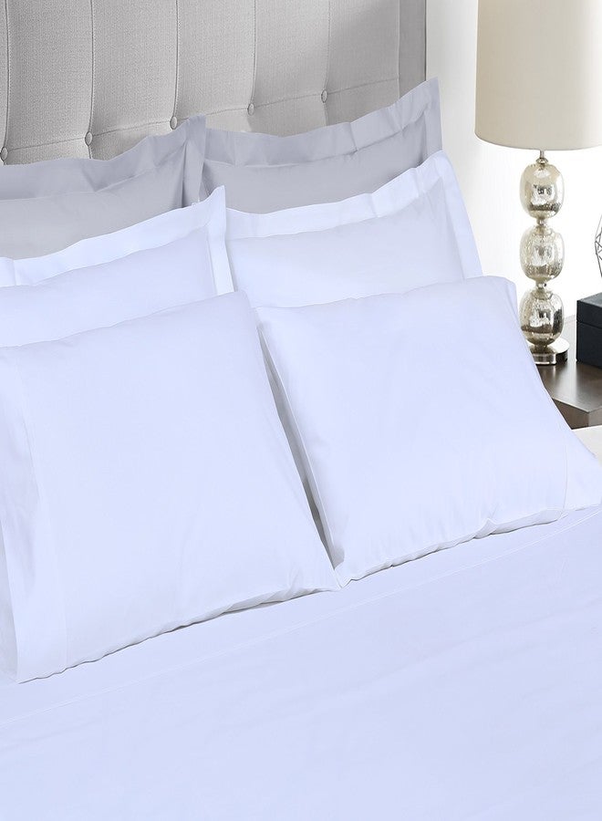 Threadmill طقم أغطية وسائد ثريدميل، مقاس قياسي، قطعتان | نسيج ساتان 500 خيط | أغطية وسائد فاخرة فائقة النعومة | واقيات وسائد بجودة الفنادق | أغطية وسائد بيضاء - Image 3
