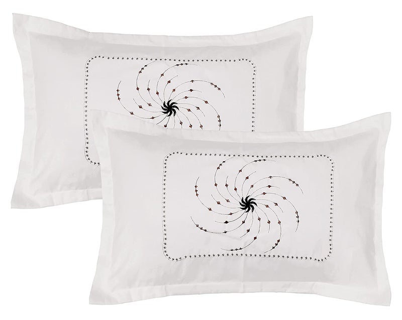 Rj Products Embroidery Pillow Covers Set of 6 Piece White - Image 4