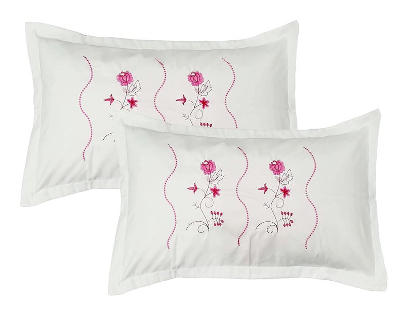 Rj Products Embroidery Pillow Covers Set of 6 Piece White - Image 2