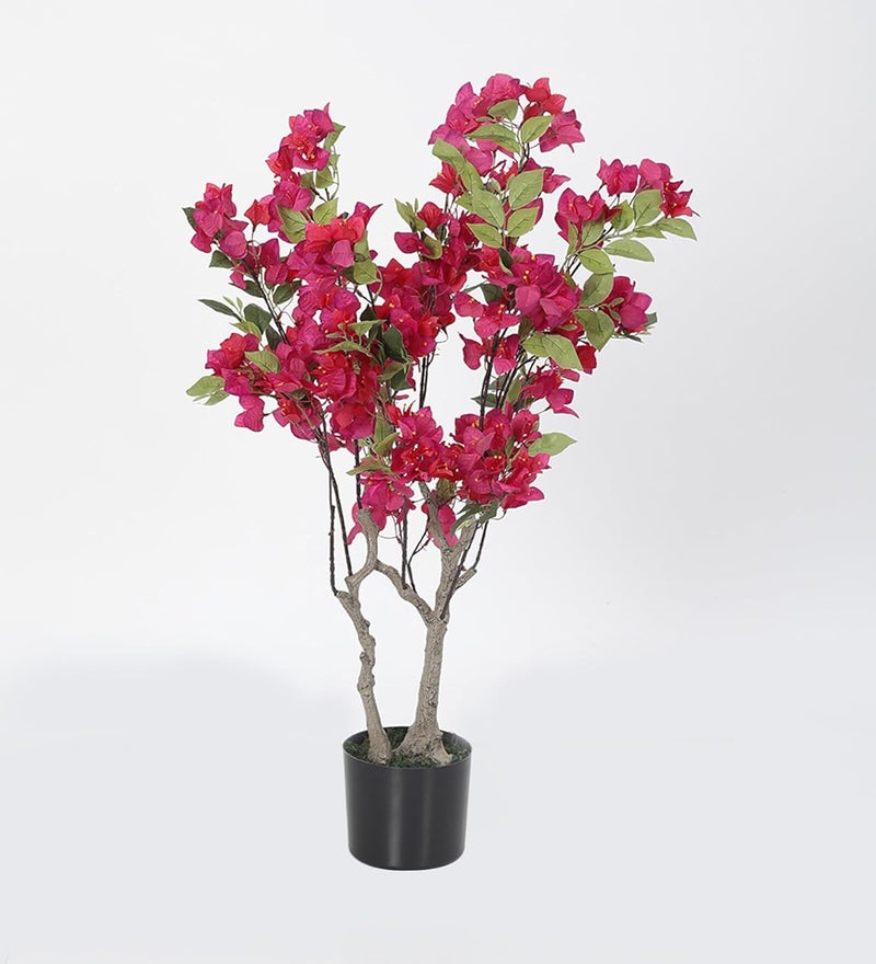 Home Bloom Artificial Bougainvillea Plant with Pot Big Ornamental Plant for Interior DecorHome DecorOffice DecorAuditoriums Entertainment 3 Feet Pink
