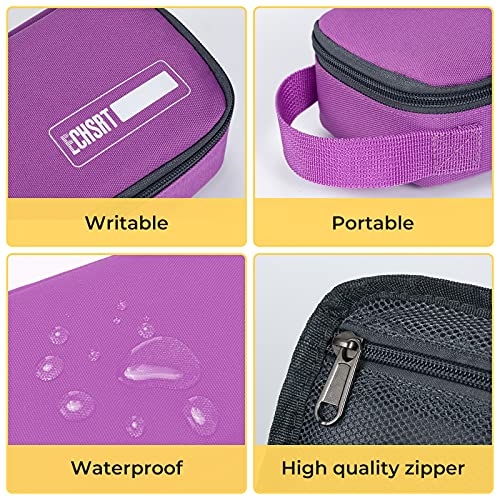 ECHSRT Large Pencil Case, Aesthetic Pen Pouch with Big Capacity, Minimalist Portable Stationery Bag with Handle for Office Organizer Purple Pencil Cases - Image 5
