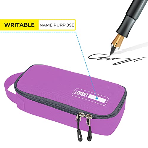 ECHSRT Large Pencil Case, Aesthetic Pen Pouch with Big Capacity, Minimalist Portable Stationery Bag with Handle for Office Organizer Purple Pencil Cases - Image 2