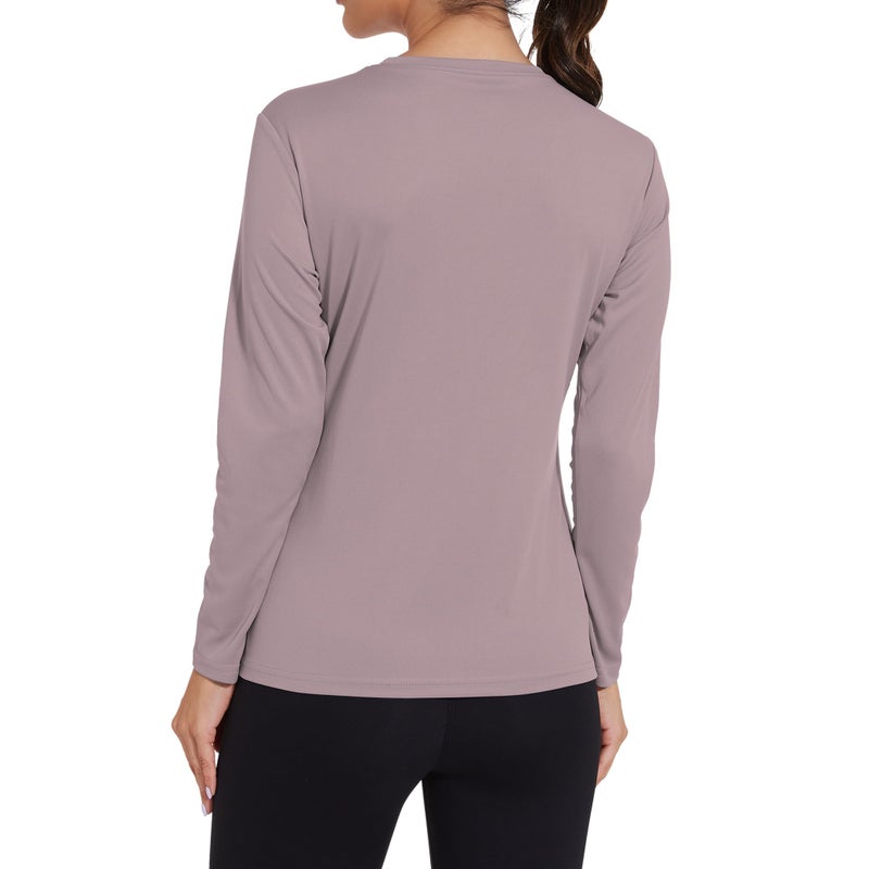 HovSiyla 5 Pack Women Long Sleeve Shirts Running UV Rash Guard Casual Tops Sun Protection Workout Hiking T Shirts for Women Black White Dark-Green Lime Dark-Pink Large - Image 2