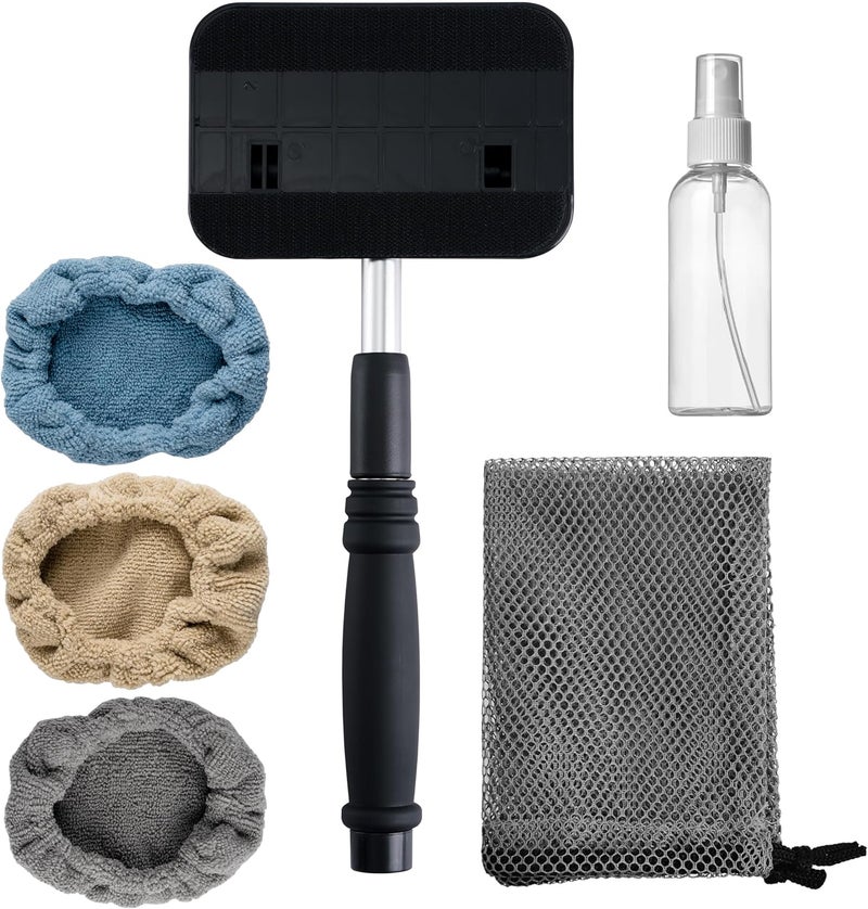 POLYTE Pivoting Windshield Cleaning Tool with Microfiber Covers - Image 1