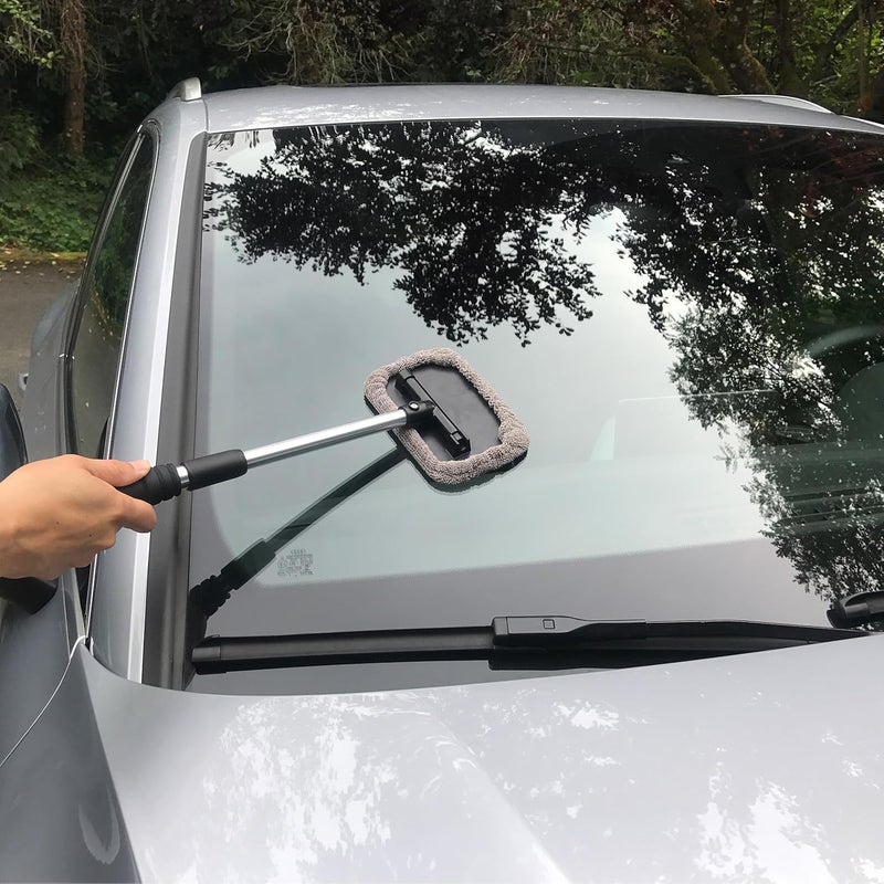 POLYTE Pivoting Windshield Cleaning Tool with Microfiber Covers - Image 5