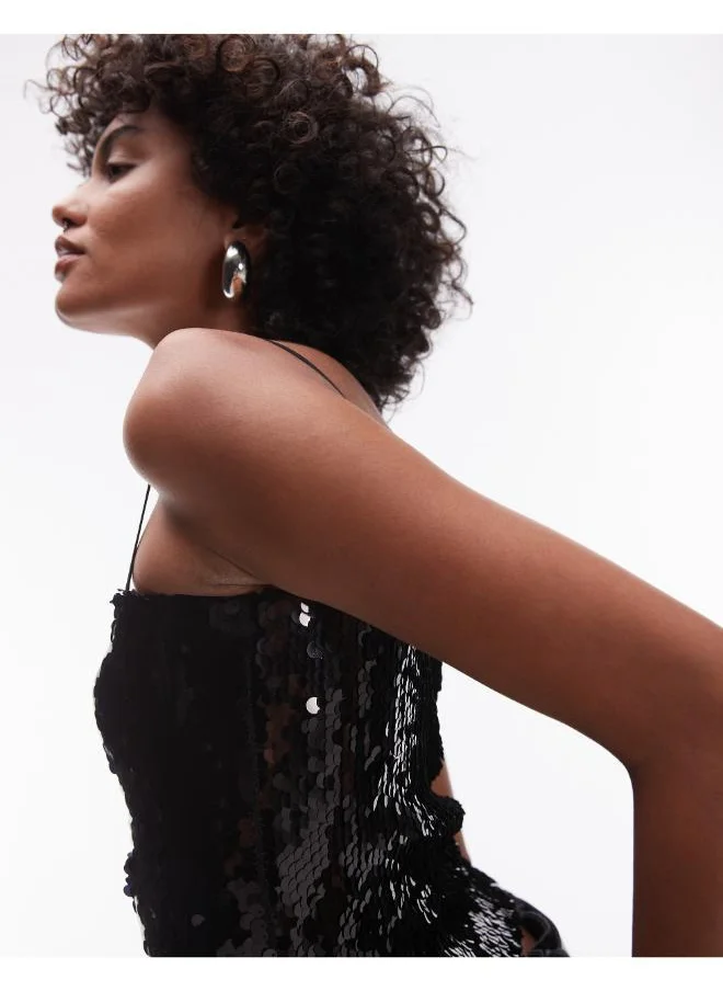 TOPSHOP Heavy Sequin Cami Top