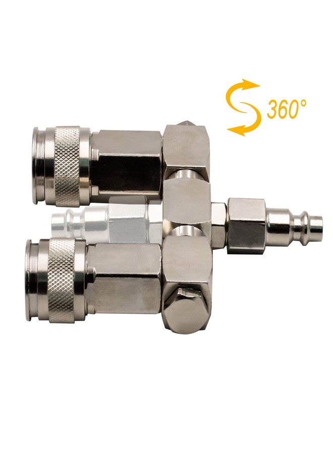 FIXSMITH Air Hose Connector- 2 Way Air Hose Splitter,1/4 In NPT, Air Compressor Accessories Fittings, Swivel 360 Degrees Connectors. - Image 3