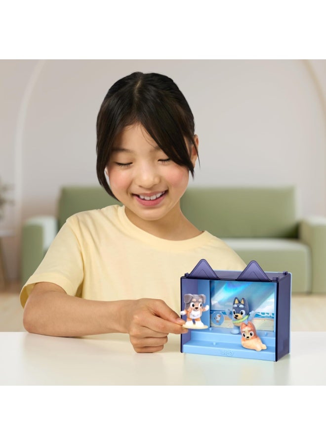 Bluey Fuzzies Episode Pack The Beach – 3 Flocked Mini Figures (1 Exclusive), Display Case, Foil Card & Collector Guide | 50+ to Collect - Image 5