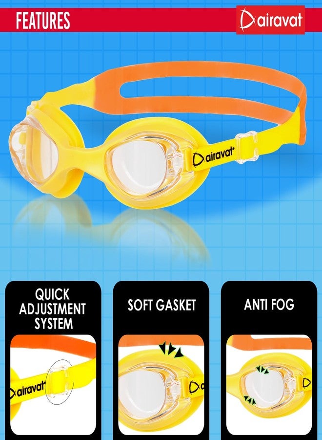 AIRAVAT Hydro 0027 Swimming kit, Swimming Set With Swimming Goggle Nose & Ear Plug And Swim Cap | Optic Quality Poly carbonate Lenses, 100% UV Protection Anti-fog Coated, Ultra Durable (Yellow) - Image 2
