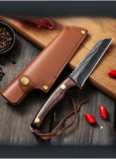 Browning Carbon Steel Boning Knife Sharp Wooden Handle Knife Handle Meat Knife Barbecue Outdoor Knife - Straight Edge  - Image 1