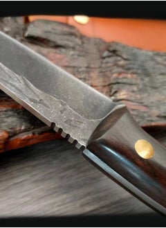 Browning Carbon Steel Boning Knife Sharp Wooden Handle Knife Handle Meat Knife Barbecue Outdoor Knife - Straight Edge  - Image 4