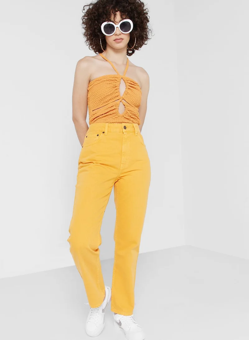 TOPSHOP High Waist Straight Jeans