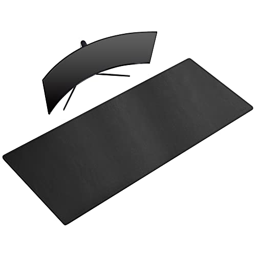 Cacoy 59 x 275 Desk Mat for Home Office Large PU Leather Desk Pad Blotter Waterproof Keyboard Mat Cover Extended Writing Mouse Pad Desk Protector and Accessories for Laptop and Computer Black - Image 1