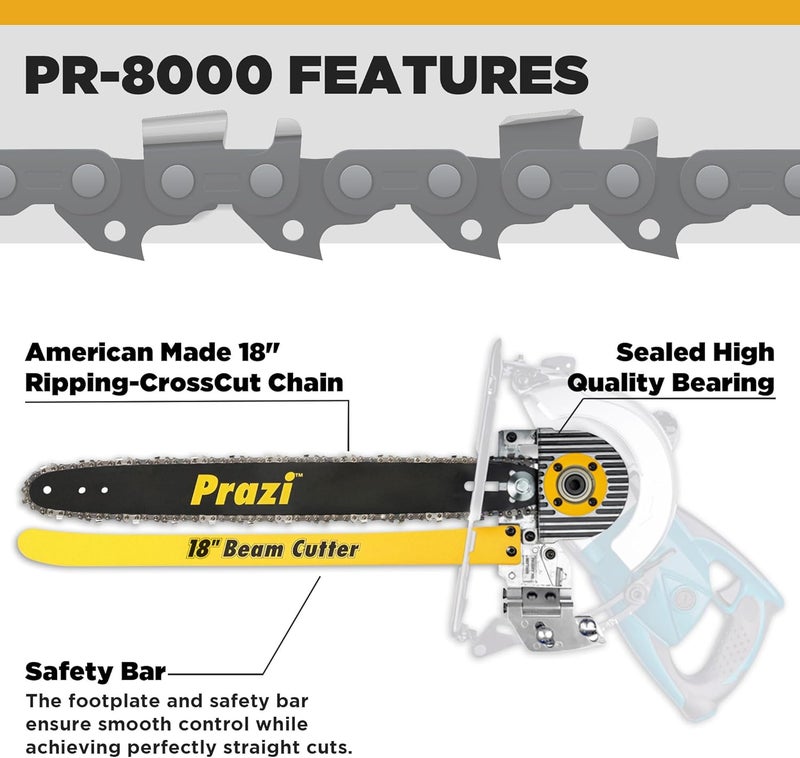 Prazi 18" Beam Cutter Chain - Replacement Chain for 18" Attachment, Circular Saw Accessories, Sharp & Versatile, USA-Based Small Business – Model P7017 - Image 4