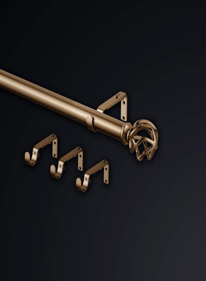 مود مجموعة MODE المميزة، قضيب ستارة بقطر 1 1/8 بوصة، مزود بأغطية طرفية دائرية على شكل قفص طيور وقضيب ستارة فولاذي قابل للتعديل يُثبت على الحائط، يناسب النوافذ من 72 بوصة إلى 144 بوصة، لون ذهبي دافئ - Image 2