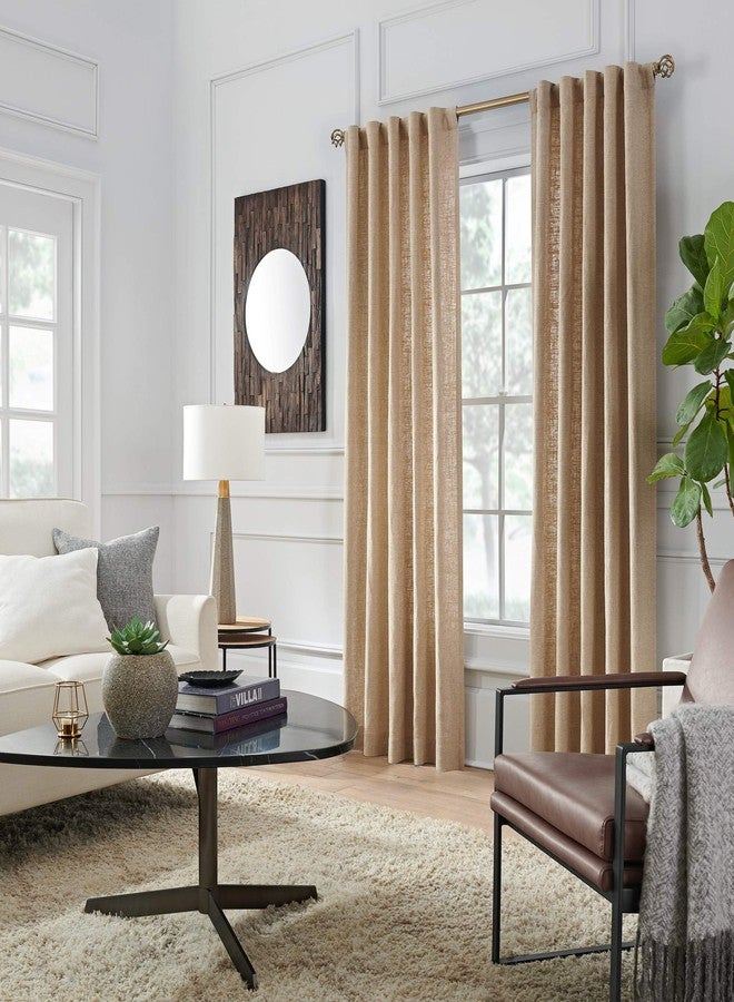 مود مجموعة MODE المميزة، قضيب ستارة بقطر 1 1/8 بوصة، مزود بأغطية طرفية دائرية على شكل قفص طيور وقضيب ستارة فولاذي قابل للتعديل يُثبت على الحائط، يناسب النوافذ من 72 بوصة إلى 144 بوصة، لون ذهبي دافئ - Image 4