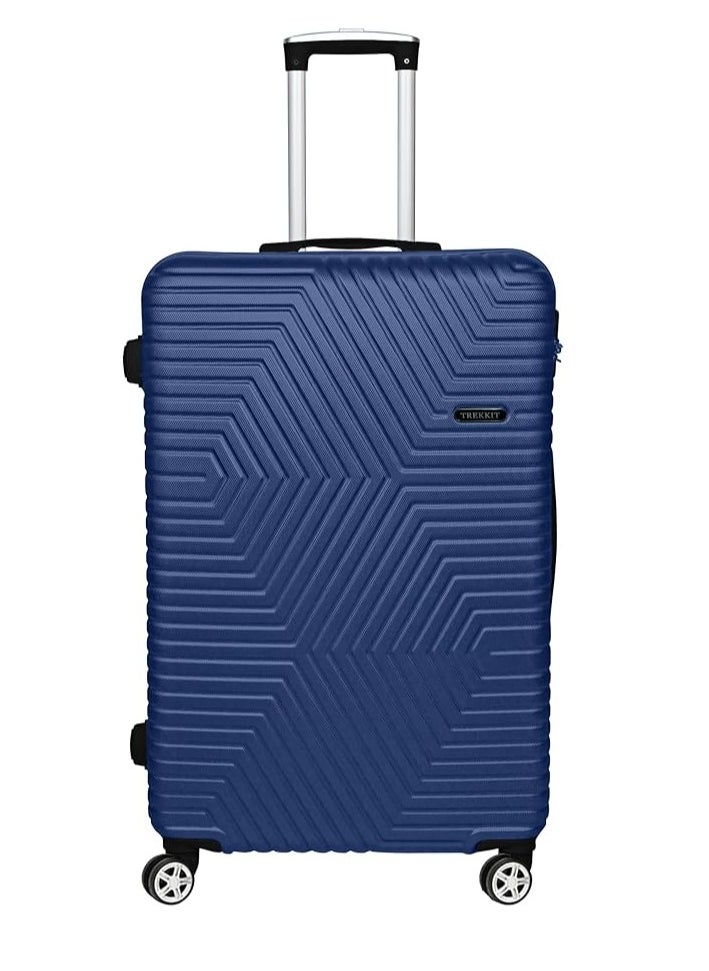 TRAVEL WAY - TrekKit Lightweight 24 inch Checked Suitcase Luggage for 20 kg - Hardshell Suitcase Spinner Luggage for Travel | ABS Luggage with 4 Spinner Wheels (Admiral Blue, 24 Inches (61 cm)) - Image 1