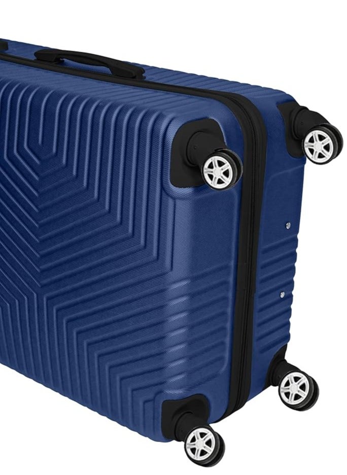 TRAVEL WAY - TrekKit Lightweight 24 inch Checked Suitcase Luggage for 20 kg - Hardshell Suitcase Spinner Luggage for Travel | ABS Luggage with 4 Spinner Wheels (Admiral Blue, 24 Inches (61 cm)) - Image 1