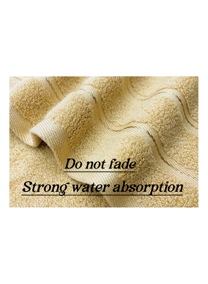ديلوكس منشفة حمام مجموعة 100 ٪ القطن الخالص سوبر ماص المياه سميكة لينة ودائمة منشفة حمام الفندق الرياضة شاطئ منتجع صحي يوميا حجم المنزل 2 ( 70 * 140 سم ) 2 ( 35 * 75 سم ) 2 ( 34 * 34 سم ) ( الكاكي ) - Image 5