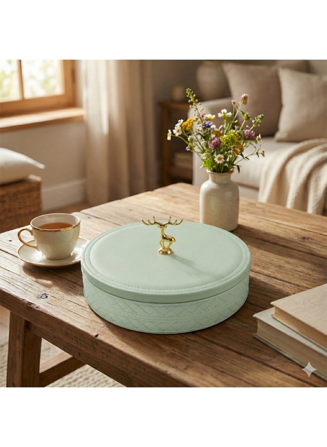 Plastic Snack Organizer with Lid & Handle, 5-Section Divided Serving Box for Nuts, Biscuits, Cookies, Dates and Ramadan Snacks-Mint Green - Image 5