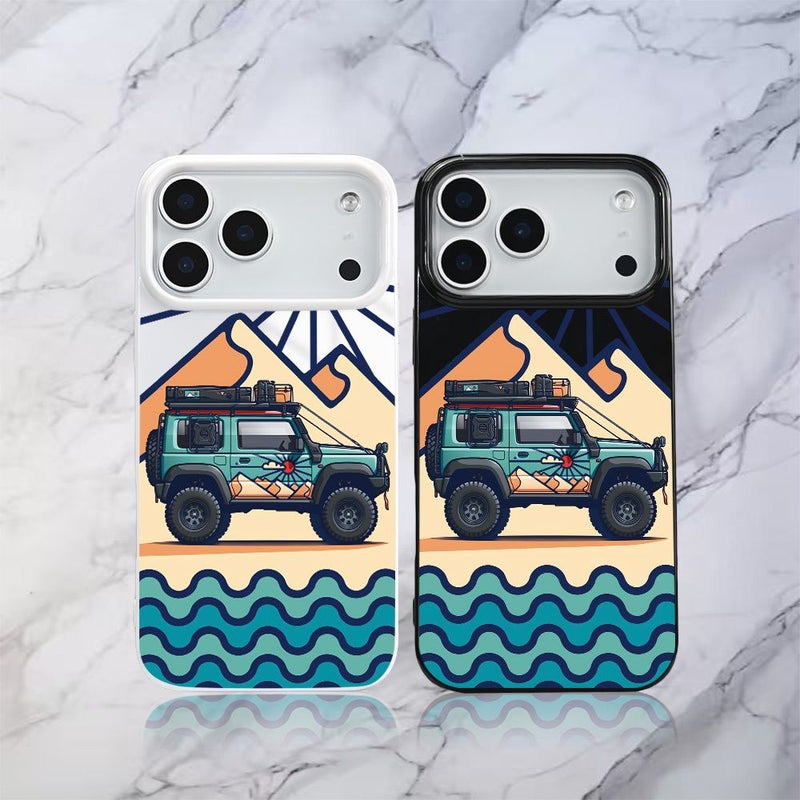 Mixed Color 1 Drop Proof Phone Case For iPhone 15 Pro Max Japanese Mountain Climbing Design - Image 1