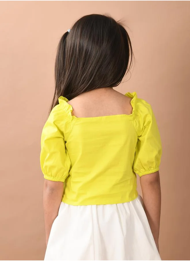 LILPICKS Square Neck Shirred Crop Top by Styli
