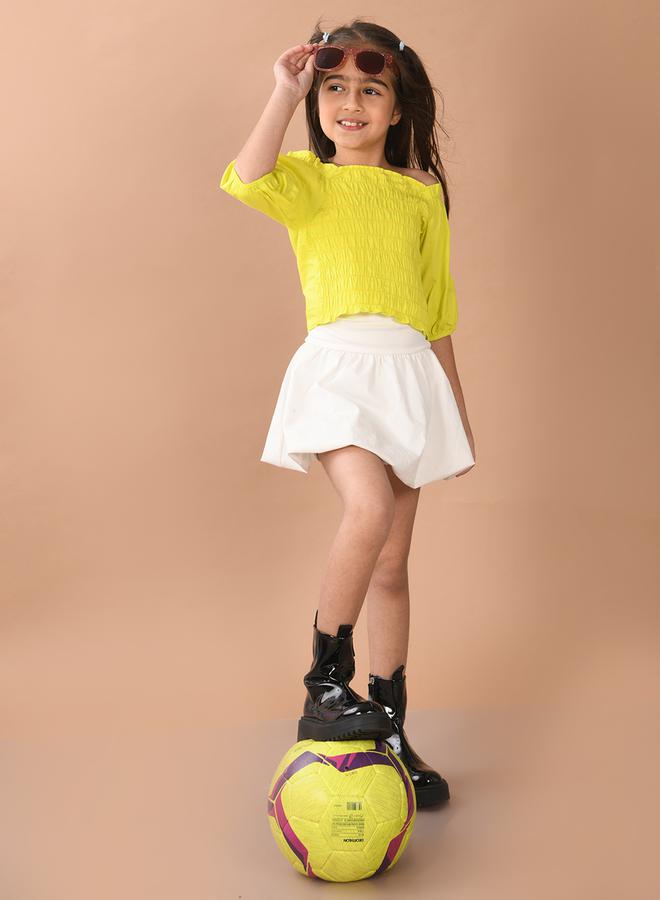 LilPicks Square Neck Shirred Crop Top - Image 2
