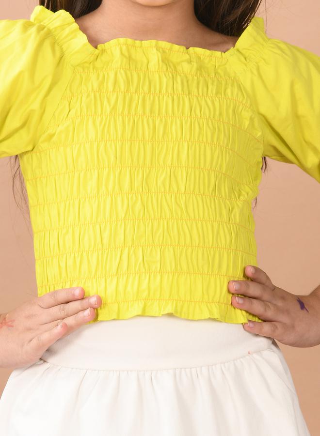 LilPicks Square Neck Shirred Crop Top - Image 4