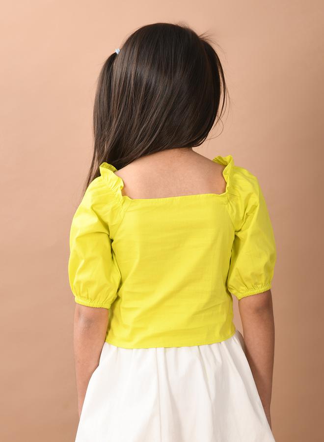 LilPicks Square Neck Shirred Crop Top - Image 3