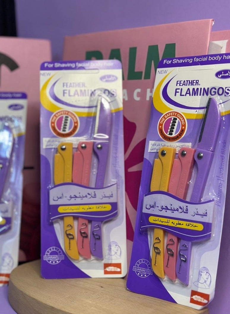 3-Piece shaving Ladies Razor For Facial And Body Hair Yellow/Pink/Purple