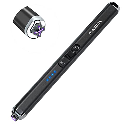 FUKKUDA 【Upgraded】 Dual Arc Electric Candle Lighter Rechargeable USB Lighter Plasma Arc Lighters for Candle (Obsidian Black) - Image 1