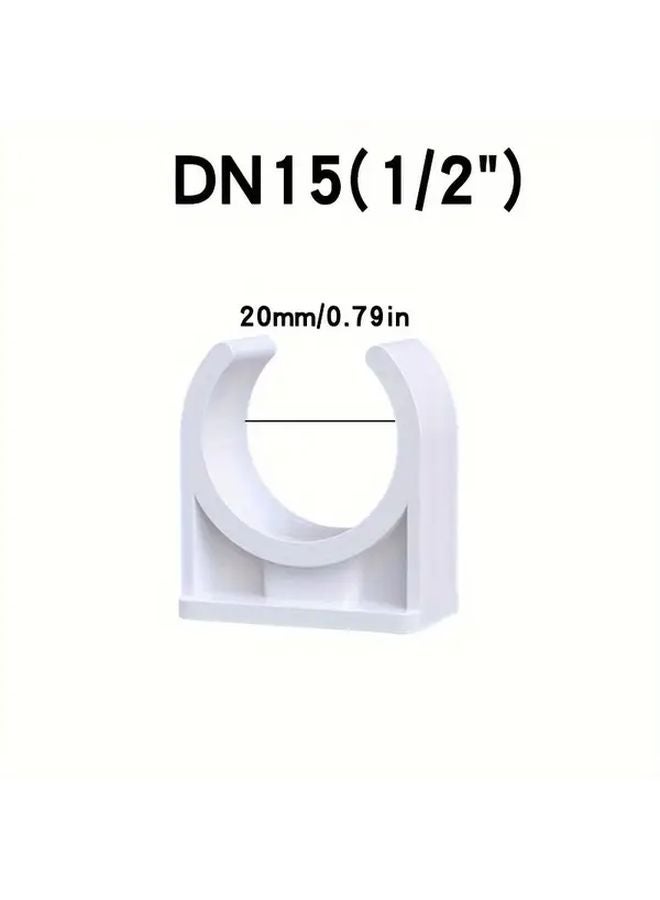 White PVC U Shaped Pipe Clamps 25mm Size for 20 25 32mm Inner Diameter Water Pipes - Image 4