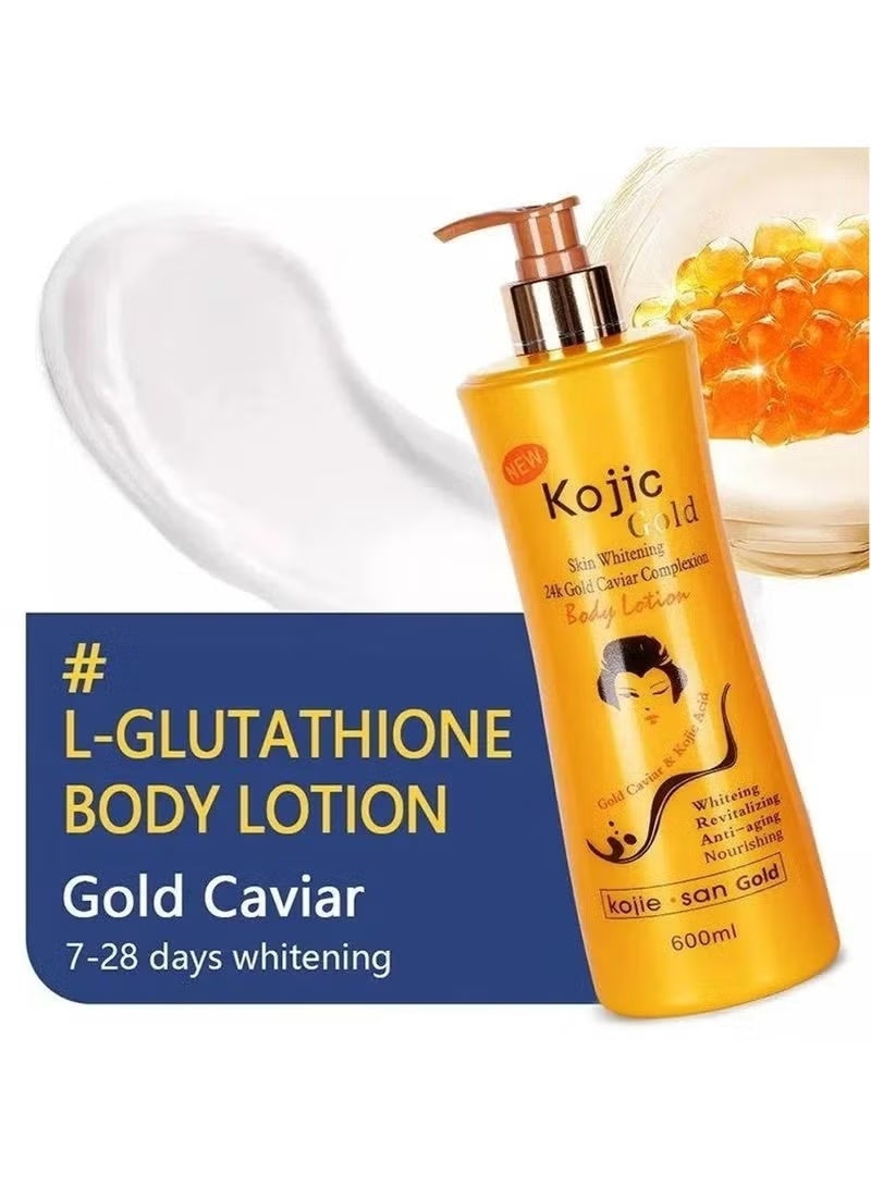 Kojic 24-karat gold caviar skin whitening body lotion, 600 ml - Image 2