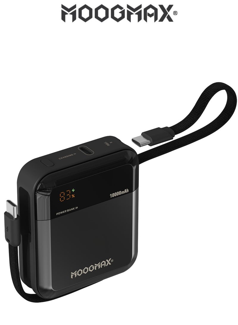 MOOGMAX power bank 10000 mAh in a very compact size. Portable charger with two Type C ports. 22.5W power bank fast charging. powerbank with a digital display. Overvoltage and overcurrent protection mini power bank. Portable slim power bank suitable for travel and on airplanes. - Image 1