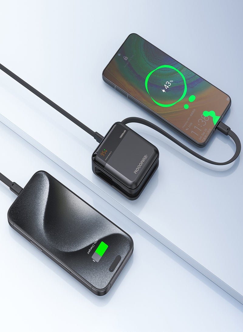 MOOGMAX power bank 10000 mAh in a very compact size. Portable charger with two Type C ports. 22.5W power bank fast charging. powerbank with a digital display. Overvoltage and overcurrent protection mini power bank. Portable slim power bank suitable for travel and on airplanes. - Image 3