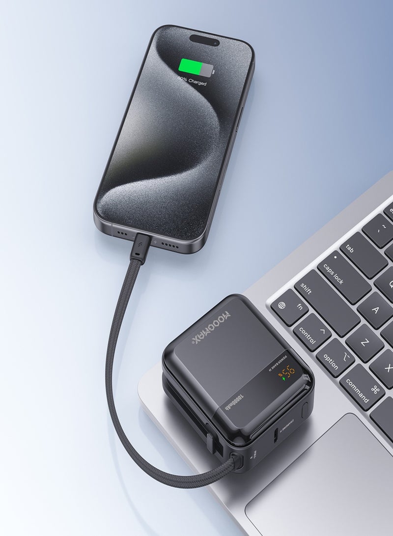 MOOGMAX power bank 10000 mAh in a very compact size. Portable charger with two Type C ports. 22.5W power bank fast charging. powerbank with a digital display. Overvoltage and overcurrent protection mini power bank. Portable slim power bank suitable for travel and on airplanes. - Image 4