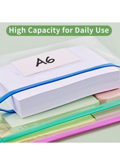 JARLINK 10 Pcs Poly Zip Envelope A6 Size (9 X 4.7In) Plastic Zipper Pouches With Label Pocket 10 Colors Reusable Clear Pencil Bags For School And Office Supplies  - Image 3