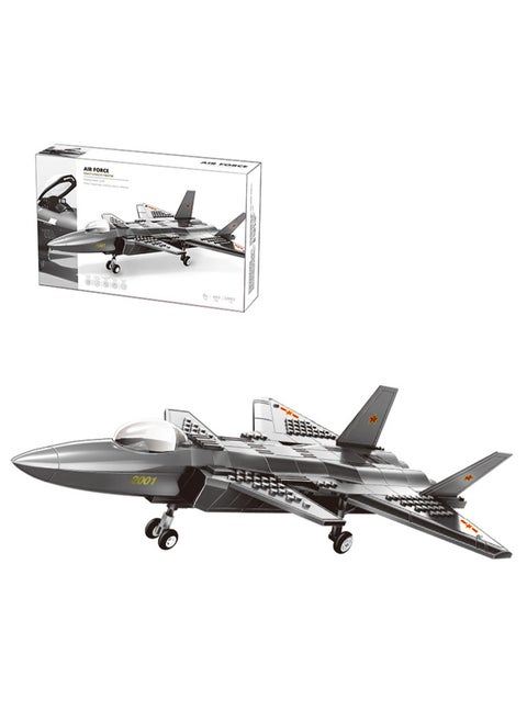 Children's Military Aircraft Model Small Particle Building Block Toy Model(Heavy Stealth Fighter)