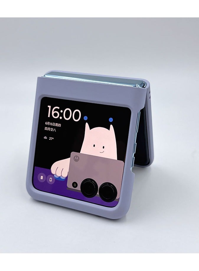 عام غطاء متوافق مع Motorola Razr 50، غطاء جلدي مع حامل وحزام، غطاء رفيع جدًا مقاوم للسقوط مع إطار واقي لـ Razr 50. - Image 4