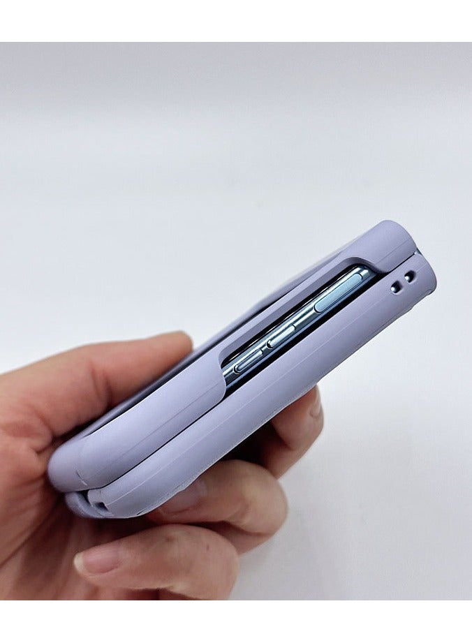 عام غطاء متوافق مع Motorola Razr 50، غطاء جلدي مع حامل وحزام، غطاء رفيع جدًا مقاوم للسقوط مع إطار واقي لـ Razr 50. - Image 3