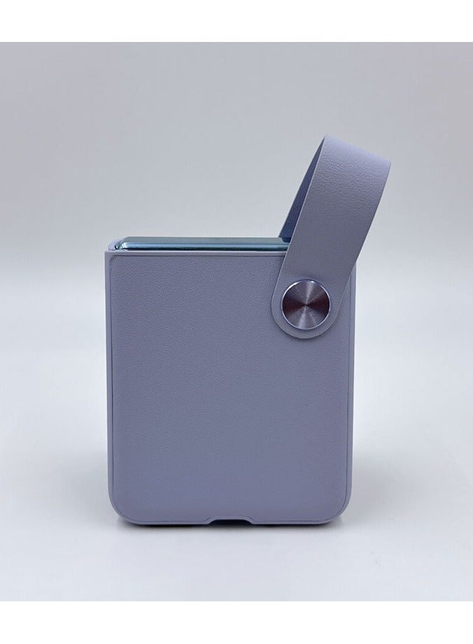 عام غطاء متوافق مع Motorola Razr 50، غطاء جلدي مع حامل وحزام، غطاء رفيع جدًا مقاوم للسقوط مع إطار واقي لـ Razr 50. - Image 2