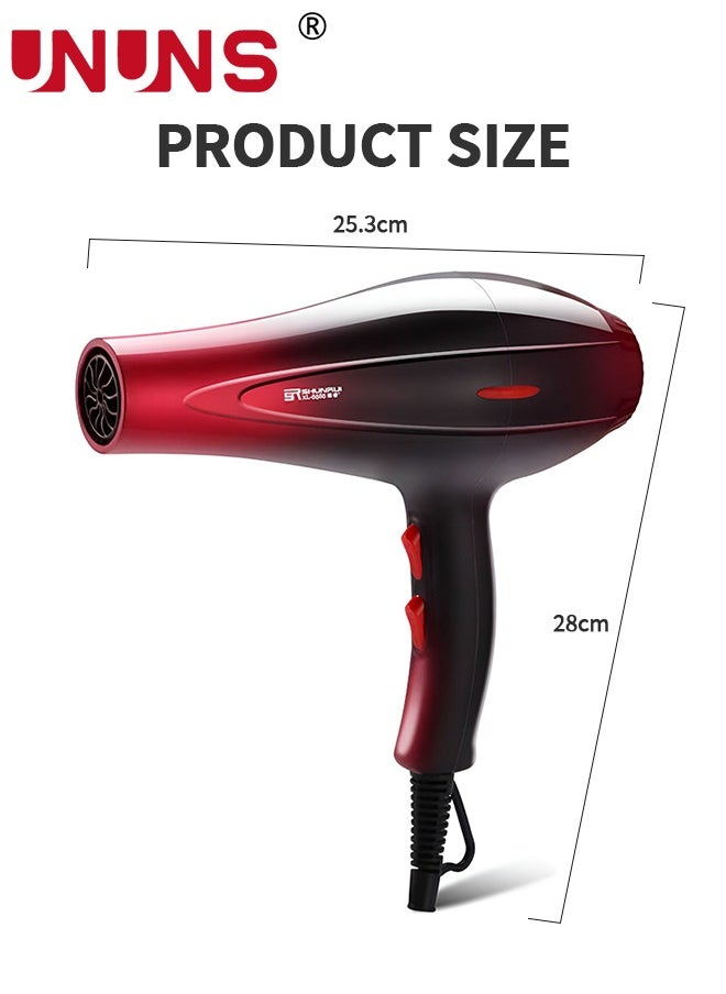 UNUNS - 7-Piece Hair Dryer Set,AC Motor Fast Drying Ion Hairdryer,Ionic Salon Hair Dryer,5 Speeds Setting And One-Touch Cold Air With Diffuser,Nozzle,Concentrator Comb For Curly - Image 1