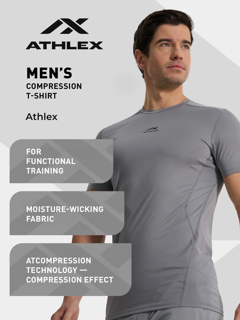 Athlex Men's 4-Pack FLEX PRO Compression Training T-Shirts – ATCOMPRESSION Tech, Quick-Dry, Anti-Odor, Mesh Panels & Athletic Fit - Image 3