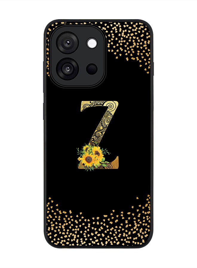 Stylizedd For OnePlus 13s / 13T Case,Slim fit Camera Protection, Shockproof Thin Phone cover  - Custom Floral Monogram - Z ( Black )