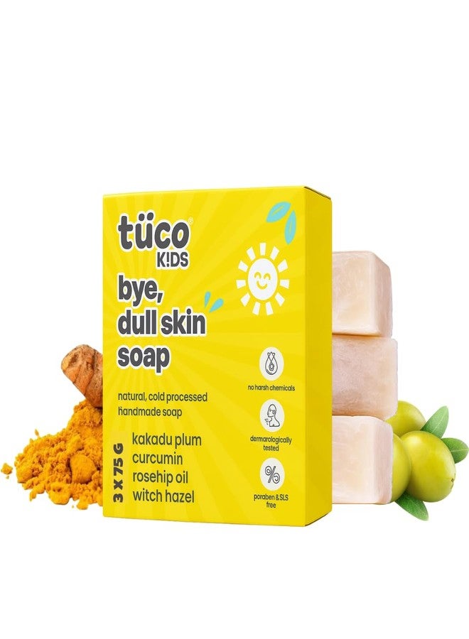 Tuco® Dull Skin Soaps Turmeric, Shea Butter & Coconut Oil Magic Soaps For Bath (75 Gms Pack Of 3) | Paraben Free | Haldi Bath Soap for tan removal | Handmade Soaps For Glowing | Skin Brightening Soap For Men, Women & Kids - Image 1